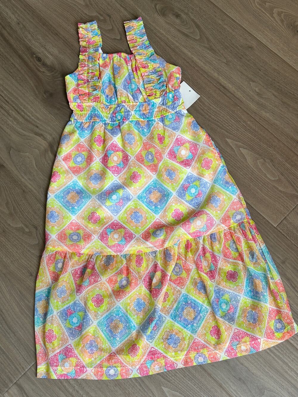 NWT Falls Creek Woven Midi Multi-Color Dress, 7/8